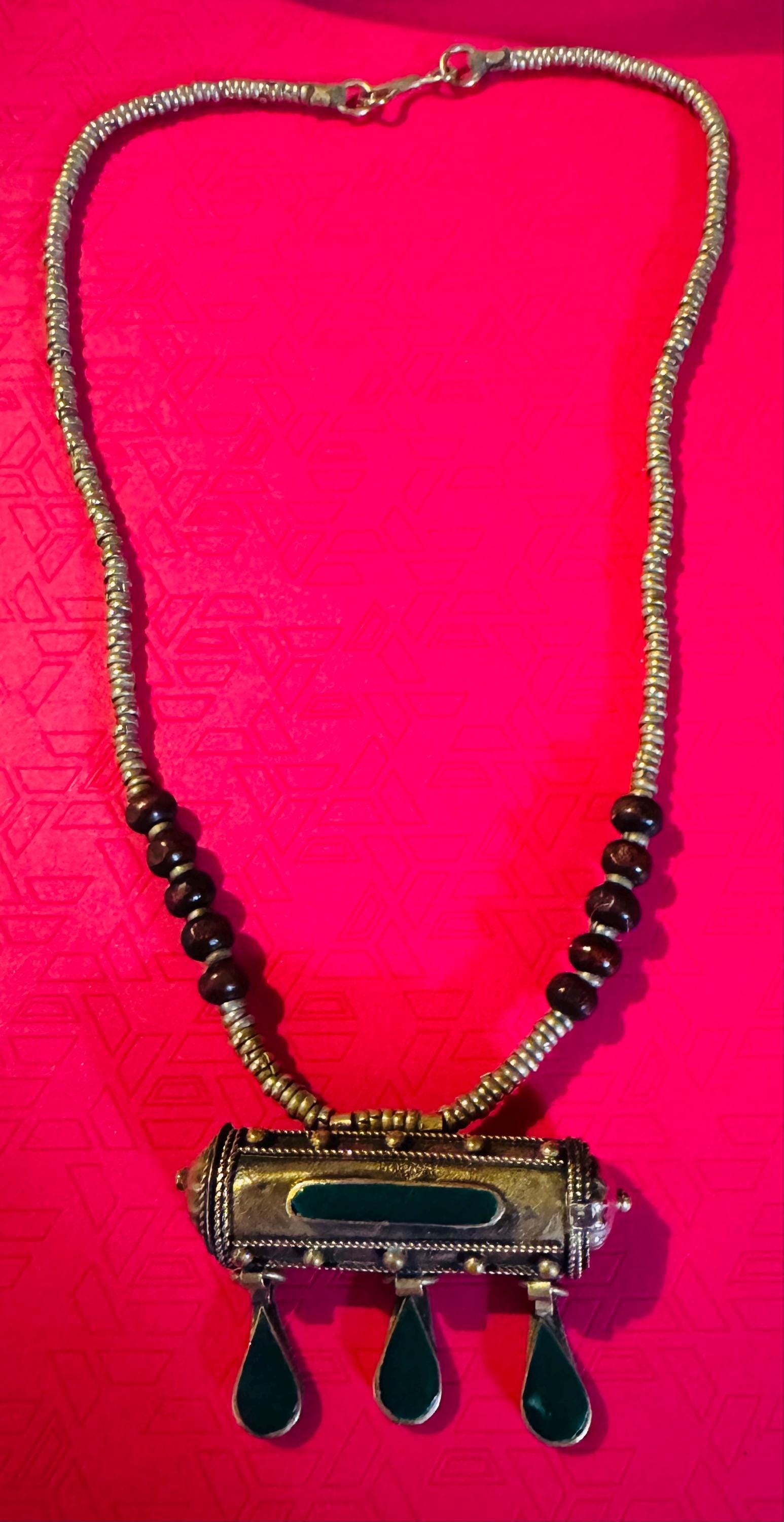Beautiful Vintage Tribal Prayer Box Necklace.