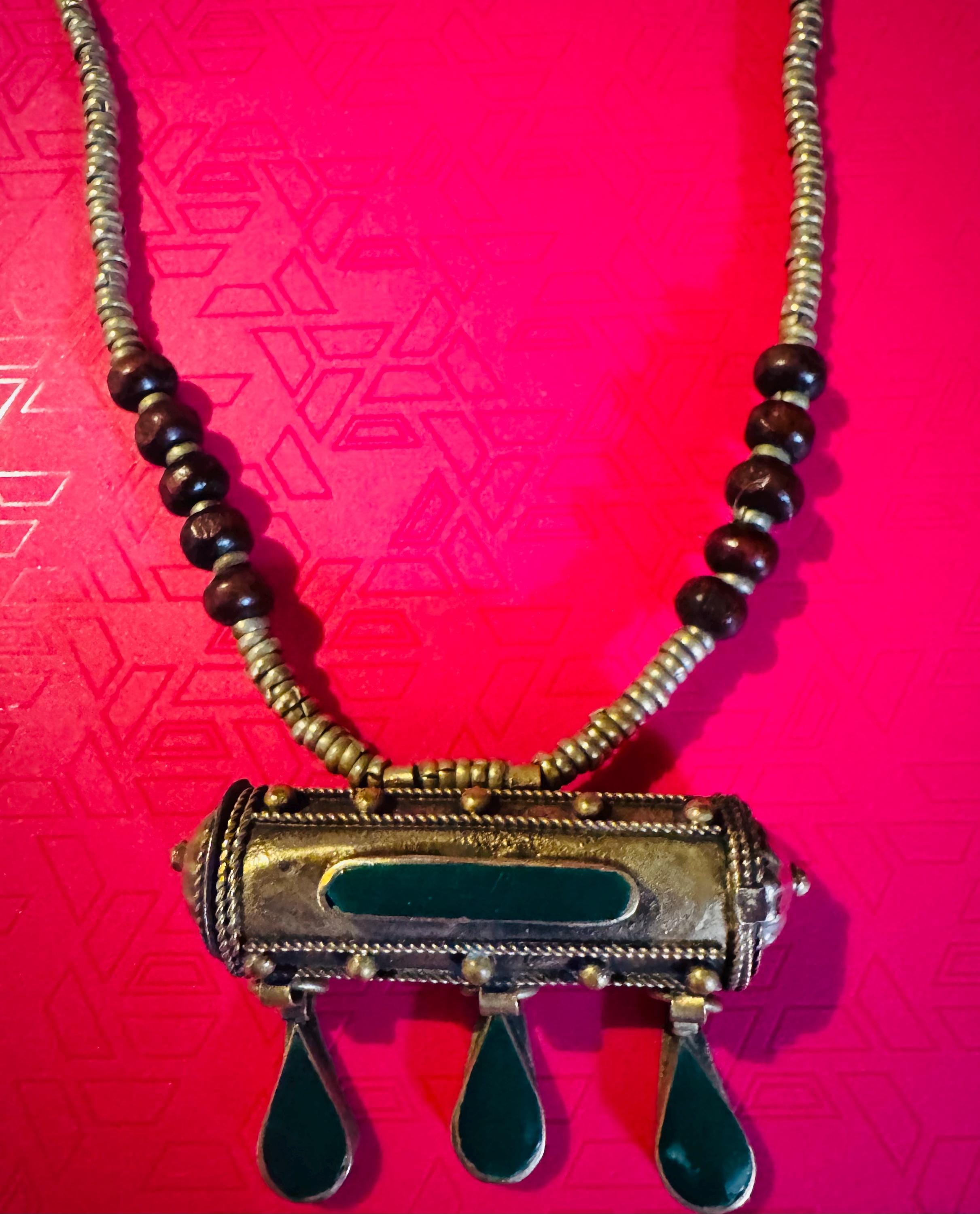 Beautiful Vintage Tribal Prayer Box Necklace.