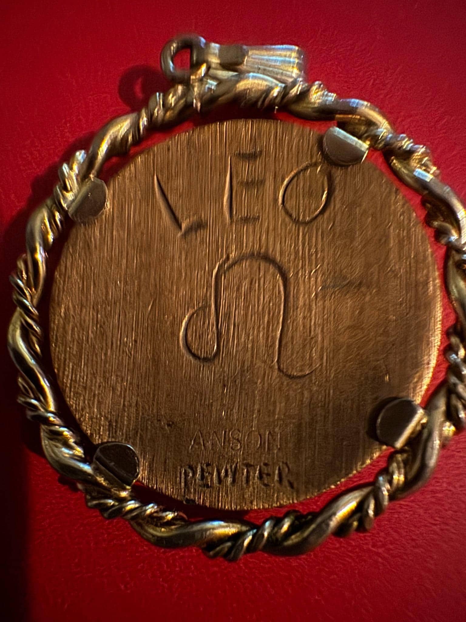 Anson Pewter Taurus/Rope Pendant