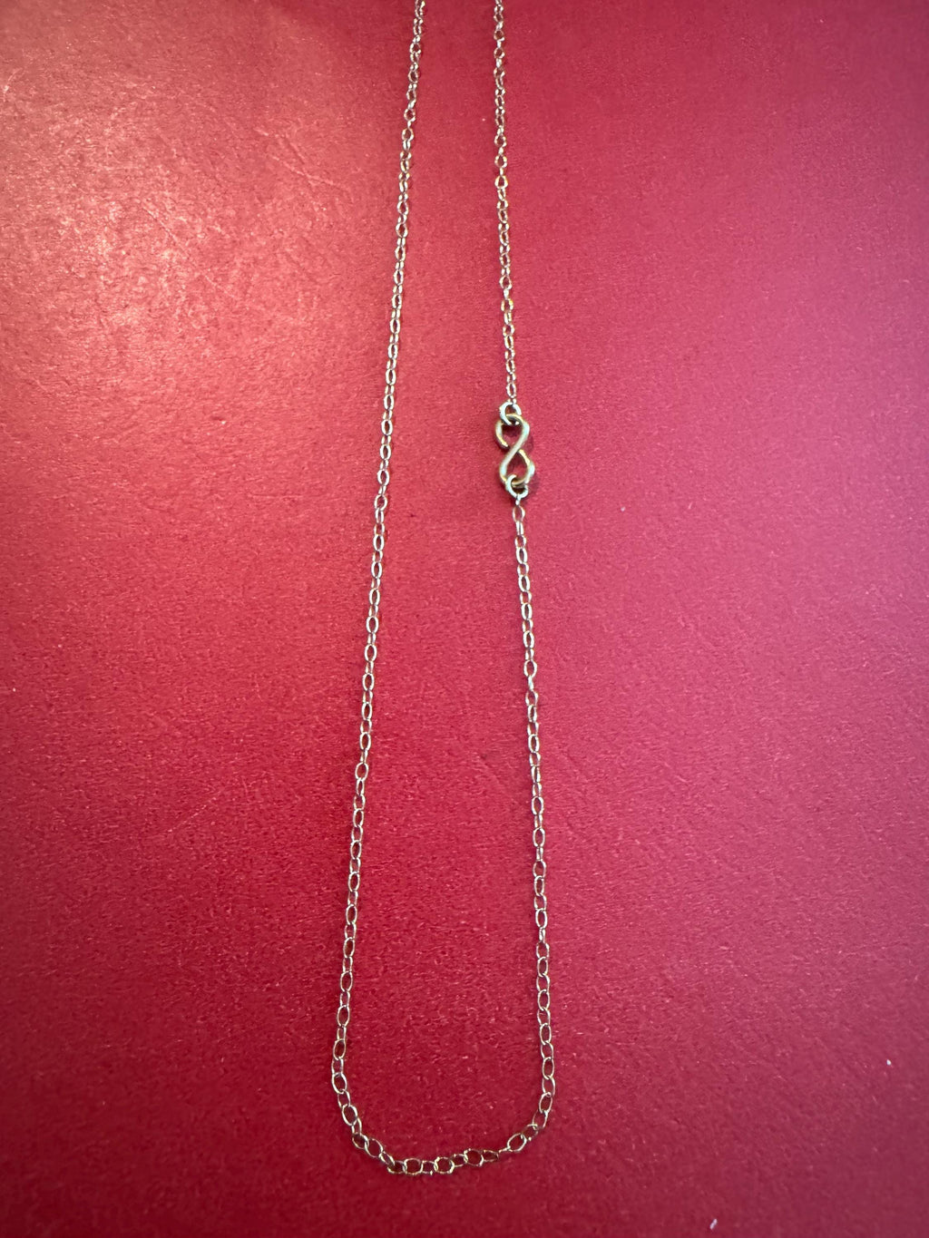 14 K Gold Small Infinity Necklace. (Child size)