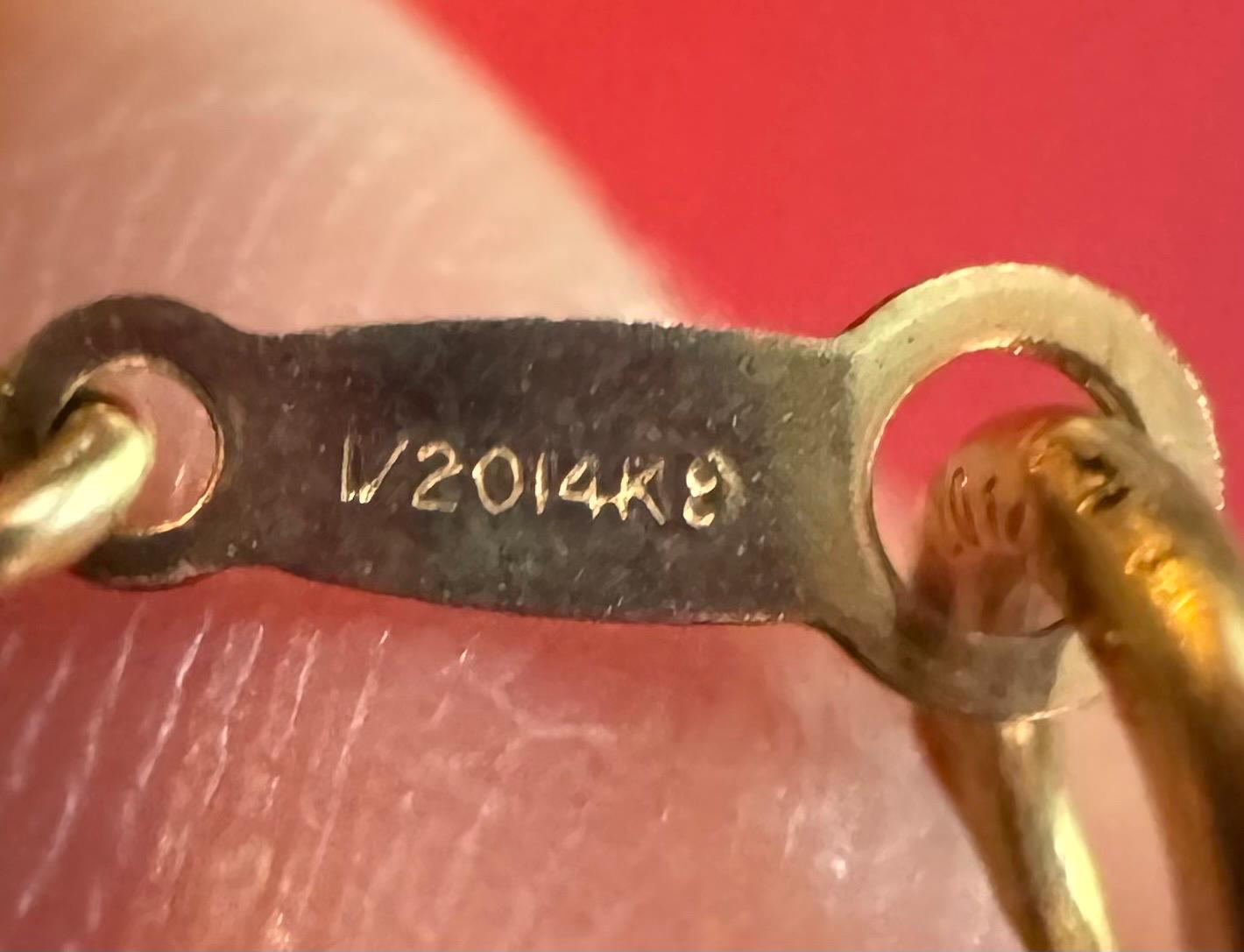 14 K Gold Small Infinity Necklace. (Child size)